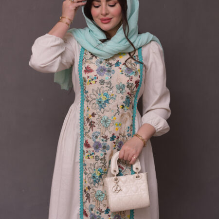 پیراهن سوزندوزی فیروزه